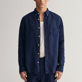 GANT Regular Fit Garment-Dyed Linen Shirt Marine
