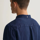 GANT Regular Fit Garment-Dyed Linen Shirt Marine