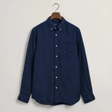 GANT Regular Fit Garment-Dyed Linen Shirt Marine