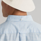 GANT Regular Fit Gingham Short Sleeve Broadcloth Shirt Capri Blue