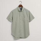 GANT Regular Fit Gingham Short Sleeve Broadcloth Shirt Kalamata Green