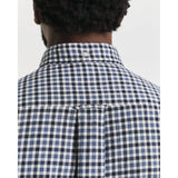 Gant Regular Fit Gingham Twill Shirt In Naval Blue