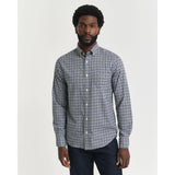 Gant Regular Fit Gingham Twill Shirt In Naval Blue