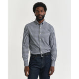 Gant Regular Fit Gingham Twill Shirt In Naval Blue