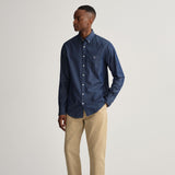 GANT Regular Fit Indigo Shirt in Dark Blue