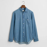 GANT Regular Fit Indigo Shirt Semi In Light Blue