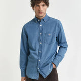 GANT Regular Fit Indigo Shirt Semi In Light Blue