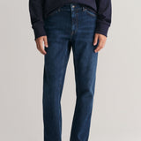 GANT Regular Fit Jeans In Dark Blue Worn In