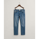 GANT Regular Fit Jeans In Med Blue