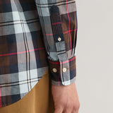 GANT Regular Fit Large Checked Poplin Shirt in Evening Blue