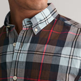 GANT Regular Fit Large Checked Poplin Shirt in Evening Blue