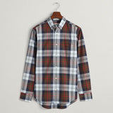 GANT Regular Fit Large Checked Poplin Shirt in Evening Blue