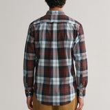 GANT Regular Fit Large Checked Poplin Shirt in Evening Blue