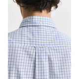 GANT Regular Fit Micro Checked Classic Poplin Shirt In Clear Sky