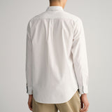 GANT Regular Fit Micro Print Oxford Shirt in Eggshell