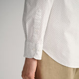 GANT Regular Fit Micro Print Oxford Shirt in Eggshell