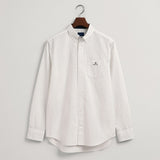 GANT Regular Fit Micro Print Oxford Shirt in Eggshell