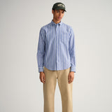GANT Regular Fit Oxford Wide Stripe Shirt College Blue