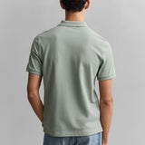 GANT Regular Fit Shield Piqué Polo Shirt In Ceramic Grey