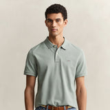 GANT Regular Fit Shield Piqué Polo Shirt In Ceramic Grey