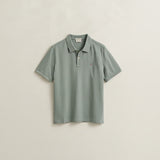 GANT Regular Fit Shield Piqué Polo Shirt In Ceramic Grey
