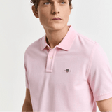 GANT Regular Fit Shield Piqué Polo Shirt in California Pink