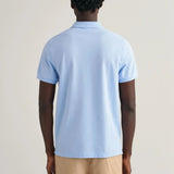GANT Regular Fit Shield Piqué Polo Shirt In Capri Blue