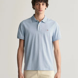 GANT Regular Fit Shield Piqué Polo Shirt in Dove Blue