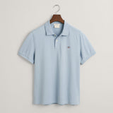 GANT Regular Fit Shield Piqué Polo Shirt in Dove Blue