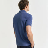 GANT Regular Fit Shield Piqué Polo Shirt in Dusty Navy