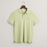 GANT Regular Fit Shield Piqué Polo Shirt in Milky Matcha