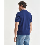 GANT Regular Fit Shield Piqué Polo Shirt In Persian Blue