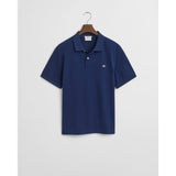 GANT Regular Fit Shield Piqué Polo Shirt In Persian Blue