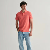 GANT Regular Fit Shield Piqué Polo Shirt in Sunset Pink