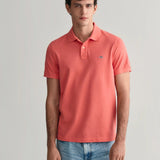 GANT Regular Fit Shield Piqué Polo Shirt in Sunset Pink