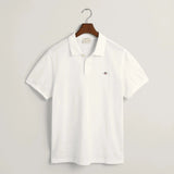 GANT Regular Fit Shield Piqué Polo Shirt In White