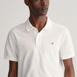 GANT Regular Fit Shield Piqué Polo Shirt In White