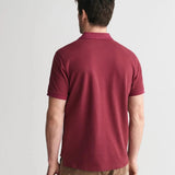 GANT Regular Fit Shield Piqué Polo Shirt in Wine Red