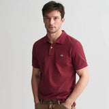 GANT Regular Fit Shield Piqué Polo Shirt in Wine Red
