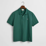 GANT Regular Fit Shield Piqué Polo Shirt in Woody Green