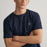 GANT Regular Fit Shield T-Shirt In Evening Blue