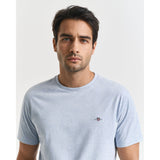 GANT Regular Fit Shield T-Shirt In Ice Blue Melange
