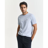 GANT Regular Fit Shield T-Shirt In Ice Blue Melange
