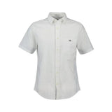 GANT Regular Fit Short Sleeve Dobby Shirt In White
