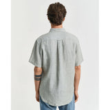 GANT Regular Fit Short Sleeve Linen Shirt In Kalamata Green