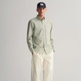 GANT Regular Fit Striped Broadcloth Shirt Kalamata Green