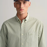 GANT Regular Fit Striped Broadcloth Shirt Kalamata Green