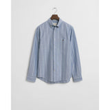 GANT Regular Fit Striped Classic Oxford Shirt In Rich Blue