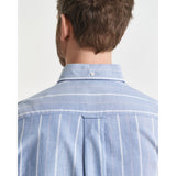 GANT Regular Fit Striped Classic Oxford Shirt In Rich Blue