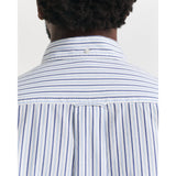 GANT Regular Fit Striped Classic Poplin Shirt In Clear Sky